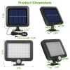 56 LEDs Outdoor Solar Security Light Flood Light Wall Solar Lamp Motion Sensor Solar Light LED Garden Path Garage Light - Black