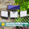 230 LED Ultra Bright Solar Wall Lights; Waterproof Rotatable Motion Sensor Light For Outdoor Porch Yard Wall - White 1pc