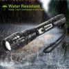 2Packs T6 Tactical Military LED Flashlight 50000LM Zoomable Rechargeable Flashlight Torch w/ 5Modes SOS Night Light  - Black