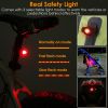 IPX5 Waterproof Bike Bicycle Light Set Bike Headlight Rechargeable LED Bicycle Front Light w/ Loud Horn Rear Tail Light - Black