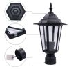 Outdoor Garden Patio Driveway Yard Lantern Lamp Fixture Post Pole Light  - Black - Yard Lantern Lamp