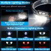 2Packs Rechargeable Motion Sensor Headlamp 6 Light Modes Headlight Torch Flashlight for Fishing Running Camping Hiking - Black