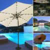 104 LEDs Solar-Powered String Light Fit 8-Rib 8/9/10ft Aluminum Outdoor Patio Umbrella - Warm White