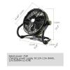 12V Camping Fan With LED Lights Exterior Large Cooling Desk Fans With 5200Ah Battery For Tourism Emergency Outages - black