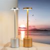 LED Waterproof Rechargeable Desk Lamp Touch Dimming Metal Table Lamps For Bar Reading Camping Light - red