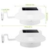 2Pcs Solar Powered Gutter Lights Outdoor IP65 Waterproof Dusk to Dawn Sensor Security Lamps - White