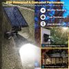 2Pcs Solar Spotlight Outdoor Dusk To Dawn Light Wall Path Lawn Garden Lamp Waterproof - Black