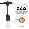 48FT Outdoor String Light Waterproof Patio String Lights Bulbs Commercial Yard Lights Garden Ambience - Warm White