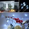 Solar String Lights LED Solar Power Fairy String Light 22M 200 LEDs 8 Lighting Mode White Light Waterproof - Black