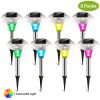 8Packs Solar Garden Lights Outdoor IP44 Waterproof Solar Pathway Lights Color Changing Landscape Lamps - 8Pcs