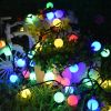 20ft 30 LED Solar String Ball Lights Outdoor Waterproof Warm White Garden Decor - Light