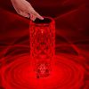 Crystal Diamond Rose Table Lamp Dimmable Remote Touch Control Night Light - Transparent