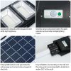 Solar Street Path Light Outdoor 180LEDs Radar Sensor Remote Control Wireless Lamps IP65 Waterproof Lighting - Black