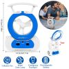 Desk Cooling Fan w/180Â°Adjustable LED Lamp Baby Stroller Fan Emergency Flashlight Torch - Blue