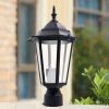 Outdoor Garden Patio Driveway Yard Lantern Lamp Fixture Post Pole Light  - Black - Yard Lantern Lamp