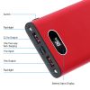 20000Mah Power Bank Portable Charger External Battery Pack 22.5W Super Fast Charging with LED Display Flashlight Fit for iPhone Samsung - Red