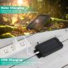 10000mAh Solar Power Bank External Battery Pack Dual USB Ports Outdoor Charger with Battery Indicators SOS LED Lights Compass Camping Hiking - Black