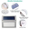 dec6Packs Solar Step Lights Stainless Steel Outdoor Solar Deck Lights LED Fence Lamp for Outside Garden Backyard Patio Stair Wall - Silver