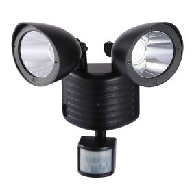 Solar Lights 22LEDs Outdoor Security Lights Motion Sensor IP44 Water-Resistant 360Degree Rotatable Dual Heads  - Black