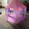 Outdoor Indoor Portable Folding Princess Castle Tent Kids Children Funny Play Fairy House Kids Play Tent (LED Star Lights)  RT - Pink