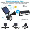 Solar Lights Outdoor Solar Power Motion Sensor Spotlights 2000lm Security Lights w/ Dual Head - Black