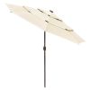 10Ft 3-Tiers 32LEDS Patio Umbrella Beige - LA01