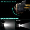 Super Bright Headlamp Adjustable Rechargeable LED Spotlight Floodlight - Black