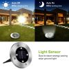 4pcs Solar Ground Light Waterproof Buried Light In-Ground Path Deck Lawn Patio Light 4LED - Silver