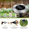 4pcs Solar Ground Light Waterproof Buried Light In-Ground Path Deck Lawn Patio Light 4LED - Silver