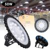 LED High Bay Lights 6500K Daylight White Ultra Thin Highbay Light Fixtures 110V IP65 Waterproof Bay Lighting for Garage Factory Warehouse Gym - 50W