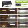 Solar Lights Outdoor 55 LEDs Wall Solar Lights IP65 Waterproof Garden Lamps - Black