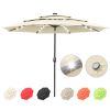 10Ft 3-Tiers 32LEDS Patio Umbrella Beige - LA01