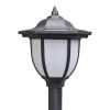 vidaXL Chain Fence with Solar Lights Two LED Lamps Two Poles - Grey