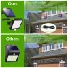 56 LEDs Outdoor Solar Security Light Flood Light Wall Solar Lamp Motion Sensor Solar Light LED Garden Path Garage Light - Black