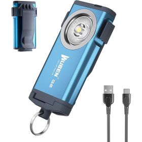 G2 mini flashlight key chain; 5 modes small Led flashlight; EDC key chain brightest flashlight magnetic cap clip.blue - as Pic (Color: blue)